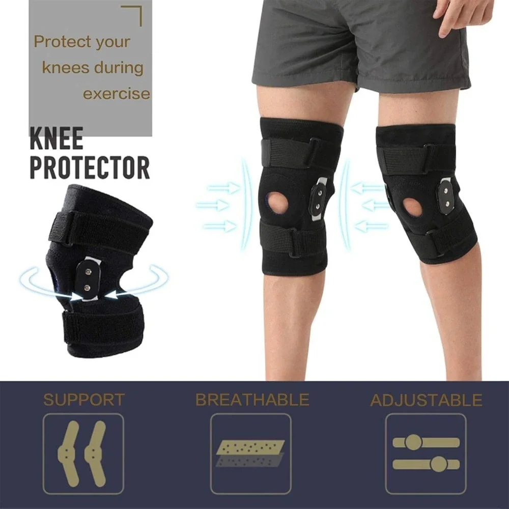 Adjustable Knee Brace Support‎ with Hinged Stabilizers for Running Fitness XXL